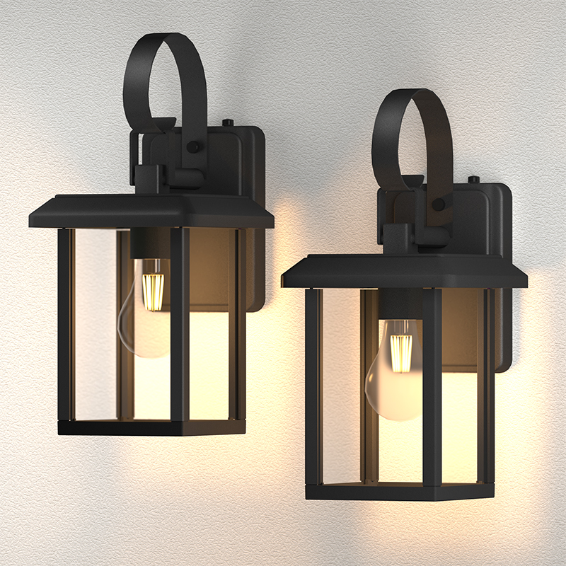 LustRLACH Outdoor Wall lux Dusk ad Aurora exterior lux fixture cum apparet vitrum ad porticum ante portam garage, E26 Wall Waterproof extra Domus Lantern.3000K, 5000k